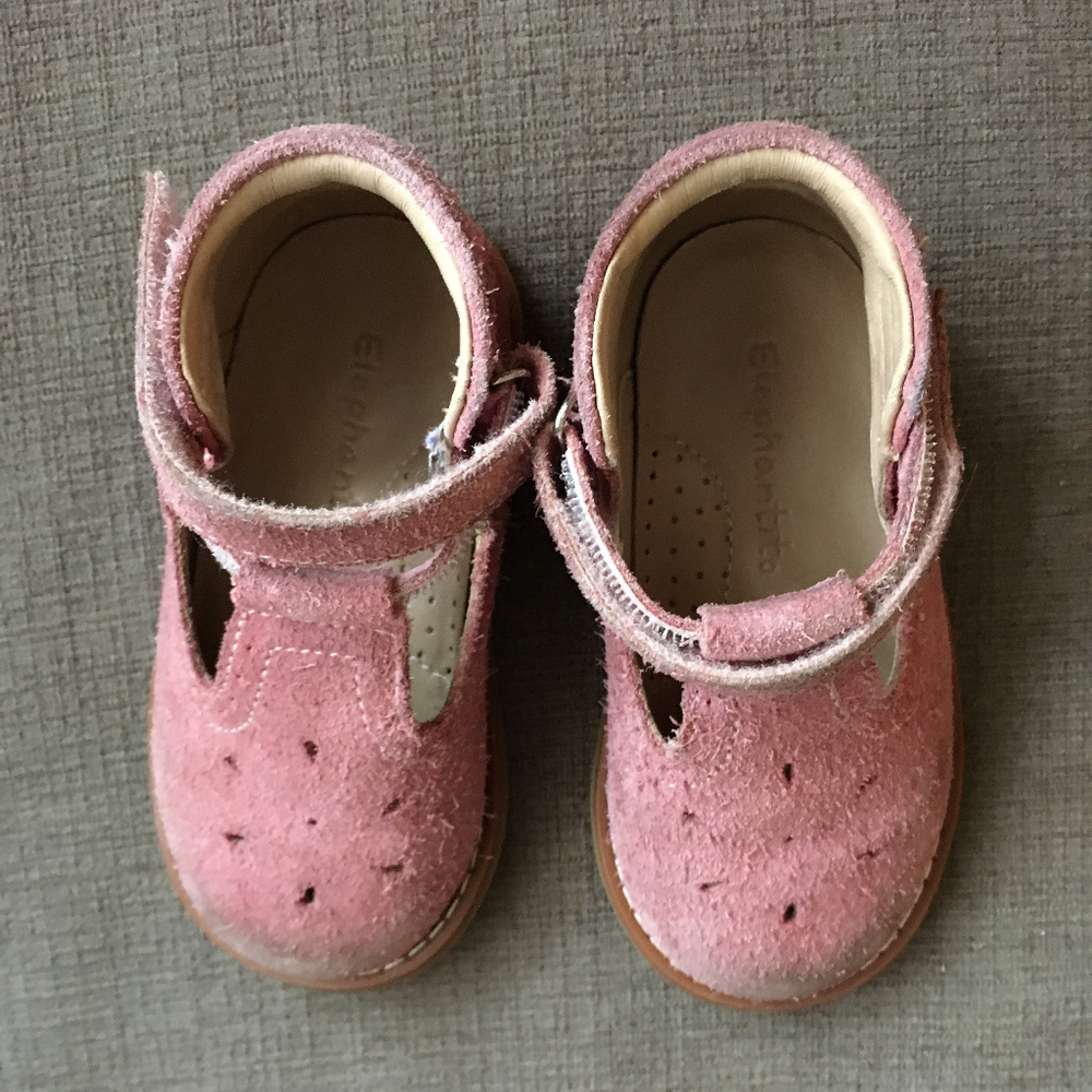 Pink Suede Elephantito T-strap MaryJanes